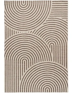 LOOPSIE CORINTH DARK BROWN AND CREAM ARCH WASHABLE RUG