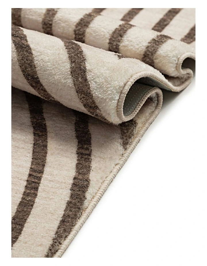 LOOPSIE  CORINTH DARK BROWN AND CREAM ARCH WASHABLE RUG image 4