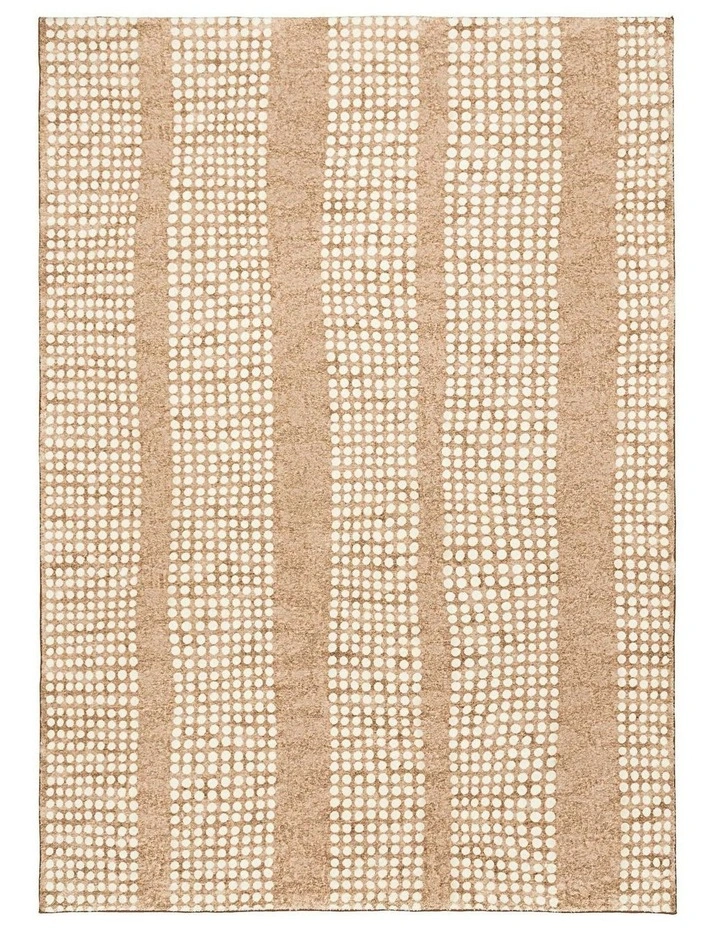 MISS AMARA  JONI BEIGE CREAM DOT PATTERN WASHABLE RUG image 1