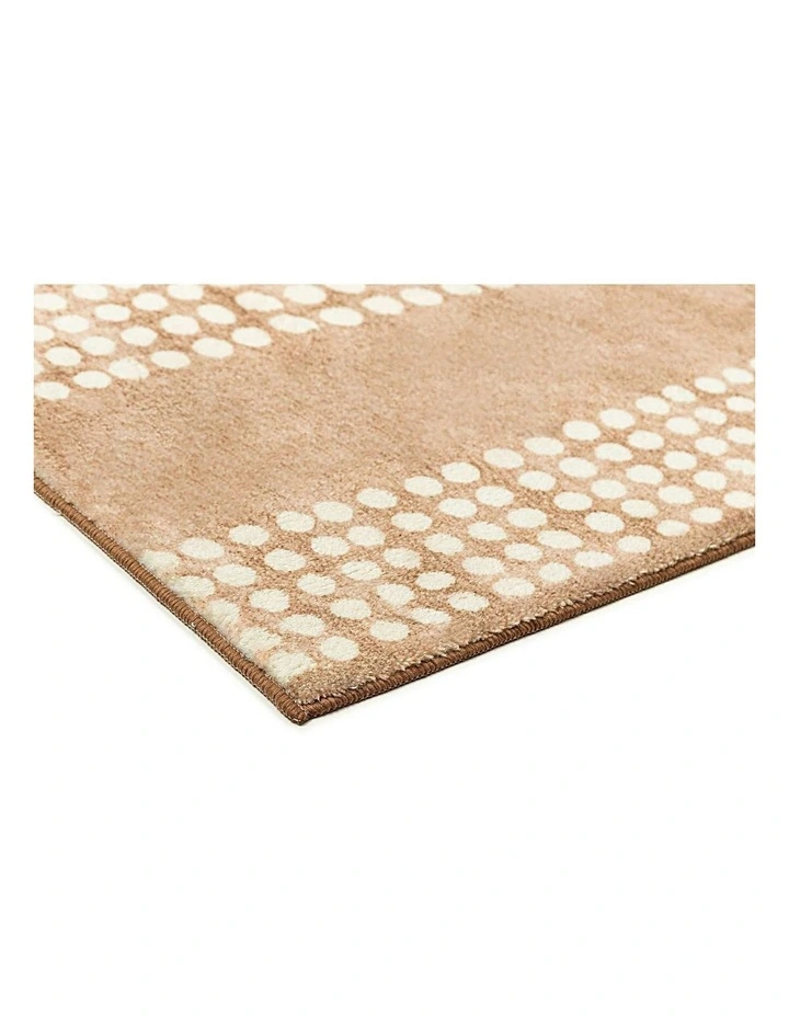 MISS AMARA  JONI BEIGE CREAM DOT PATTERN WASHABLE RUG image 2