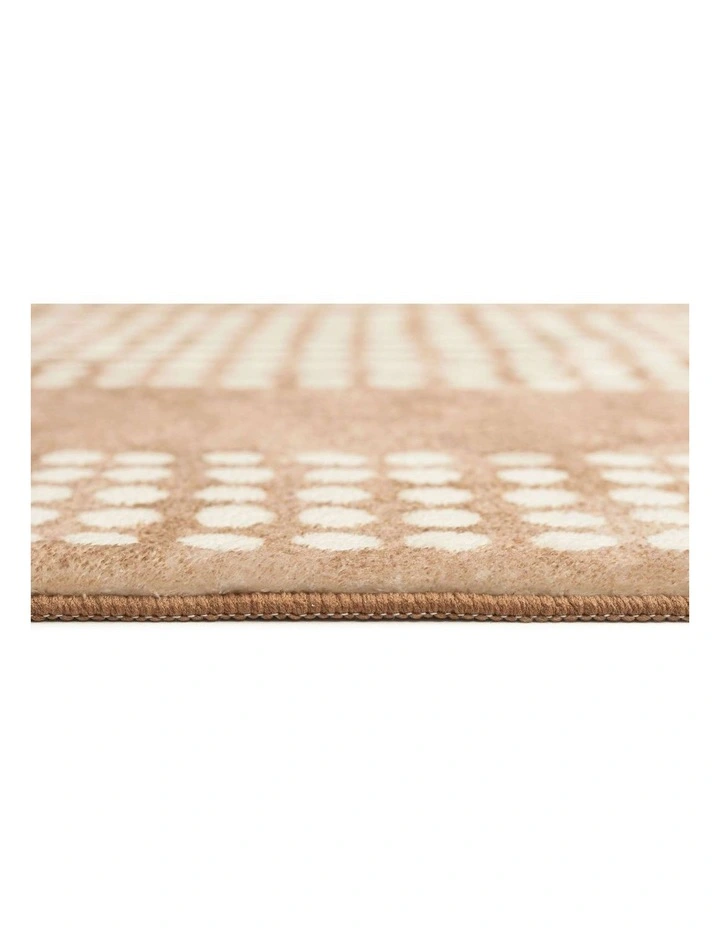 MISS AMARA  JONI BEIGE CREAM DOT PATTERN WASHABLE RUG image 4