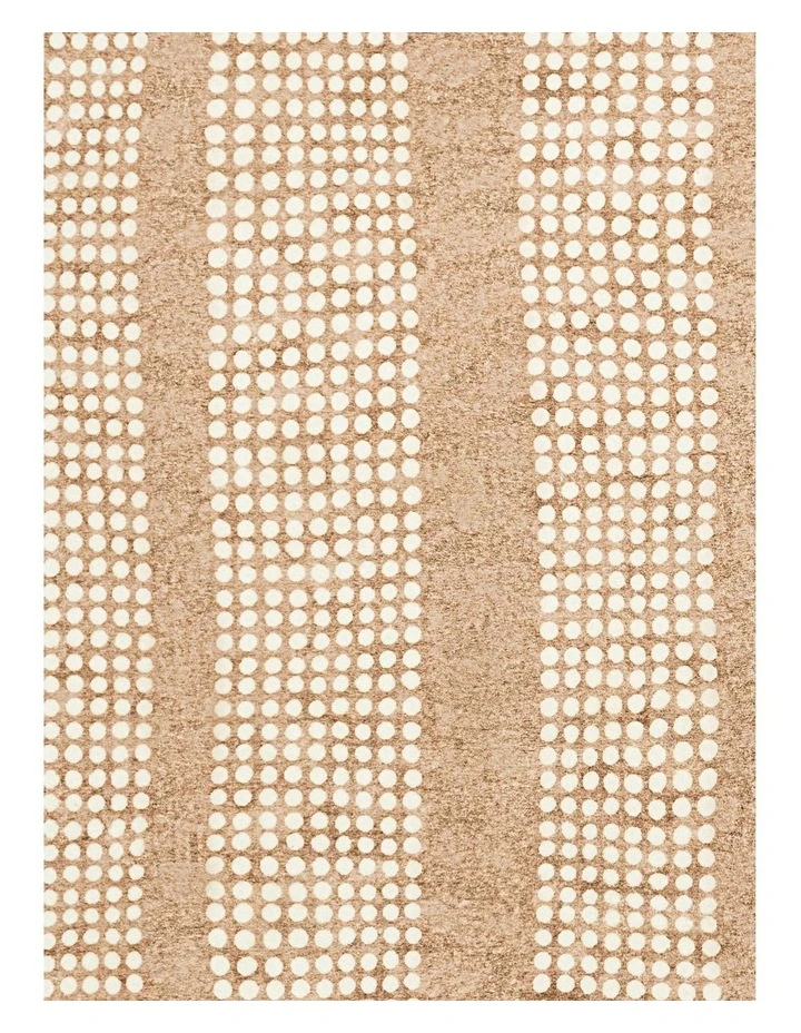 MISS AMARA  JONI BEIGE CREAM DOT PATTERN WASHABLE RUG image 5