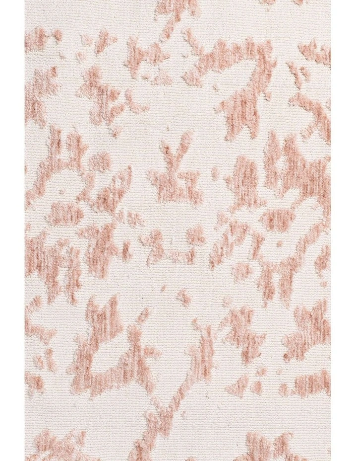 MISS AMARA  ARIA PINK AND IVORY FLORAL TRANSITIONAL ROUND RUG image 5