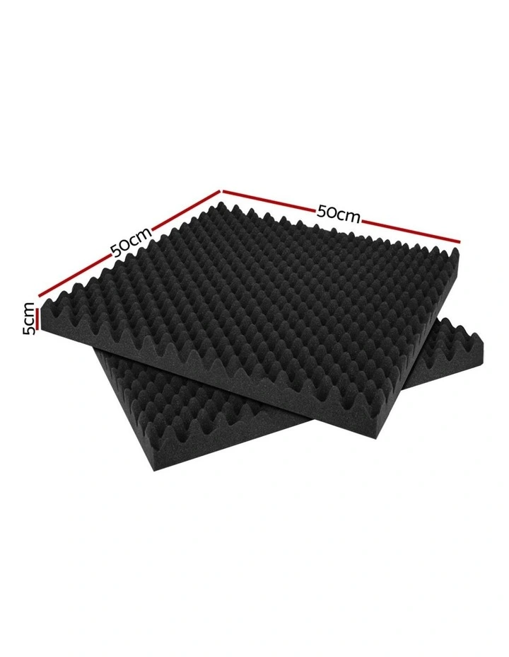 Alpha Acoustic Foam 60pcs 50x50x5cm Sound Absorption Proofing Panels Eggshell image 2