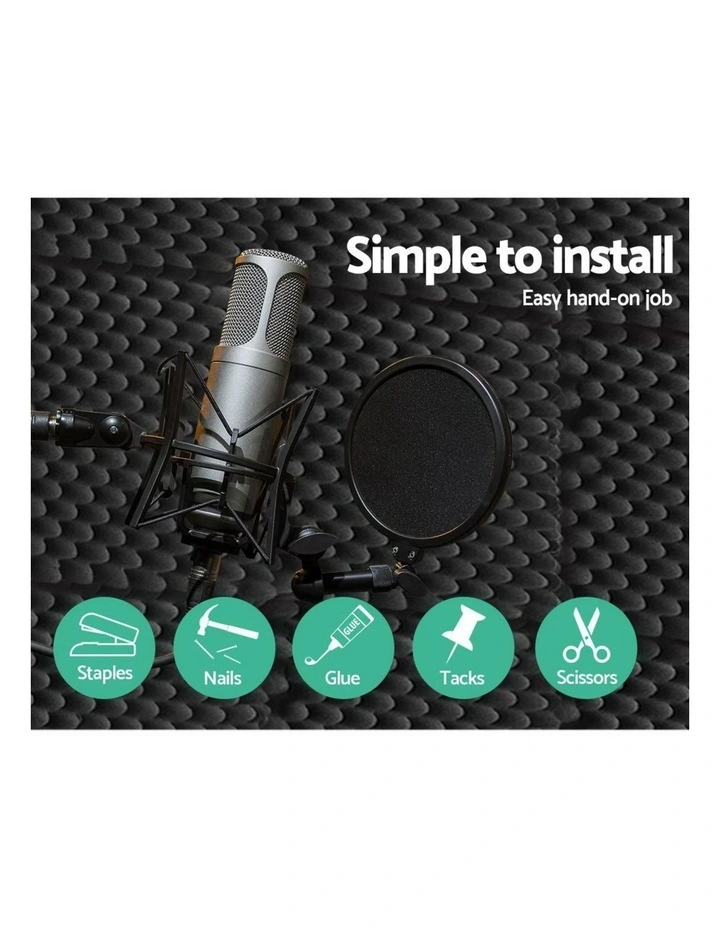 Alpha Acoustic Foam 60pcs 50x50x5cm Sound Absorption Proofing Panels Eggshell image 7