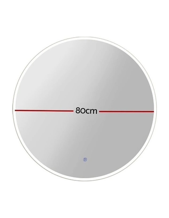 Embellir 2 Wall Mirror 80cm with Led light Makeup Home Decor Bathroom Round Vanity image 3