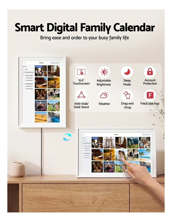 Artiss 15.6 Digital Calendar Planner Smart Photo Frame Family Chore Chart & Sync image 4