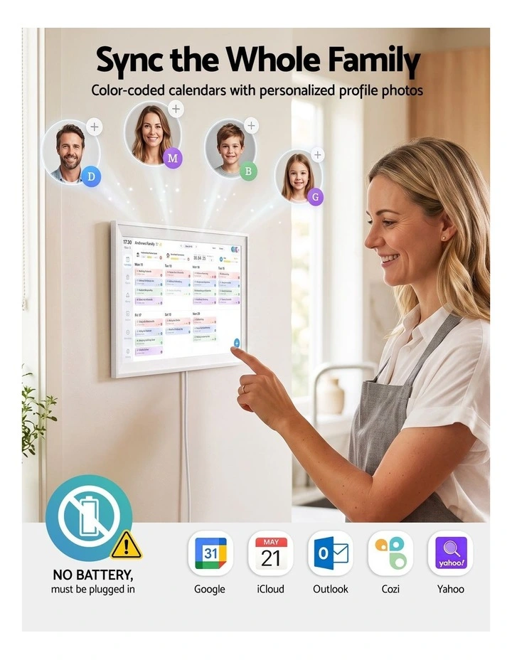 Artiss 10 Digital Calendar Planner Smart Photo Frame Family Chore Chart & Sync image 5
