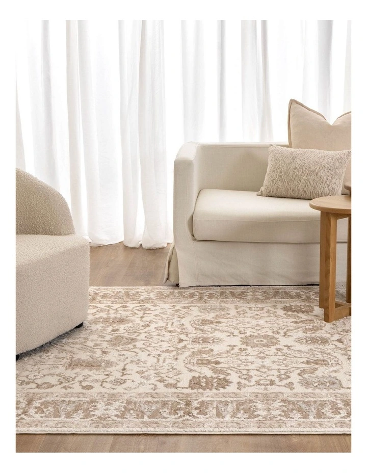 Sierra Oriental Border Beige Rug image 4