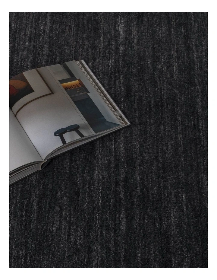Charleston Hand-Knotted Wool Rug Charcoal image 5