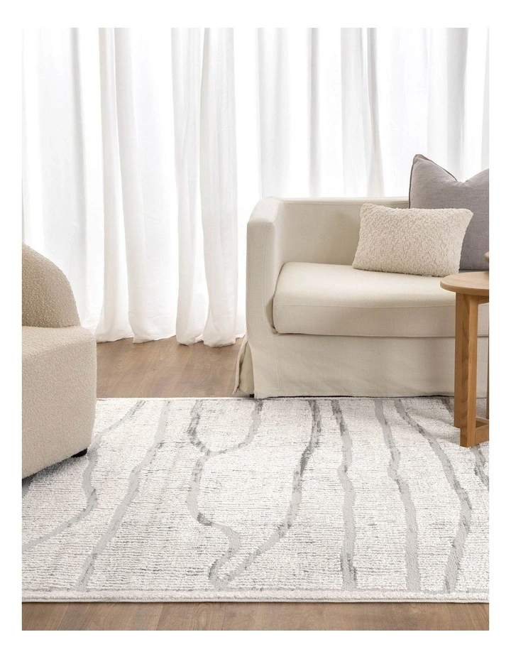 Sierra Abstract Silver Lines Rug image 4