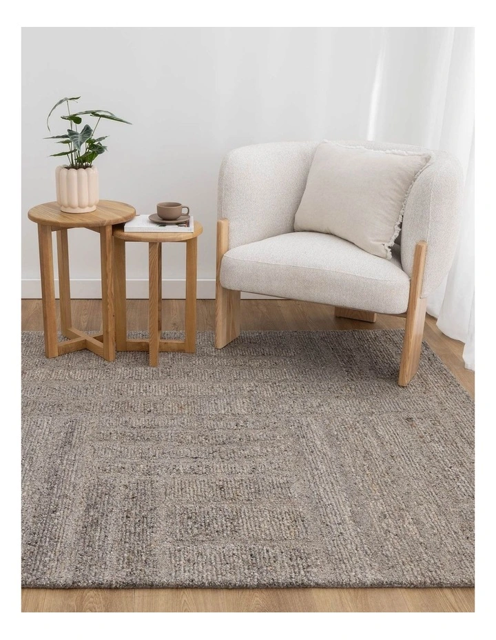 Seren Brown Grey Modern Wool Rug image 4