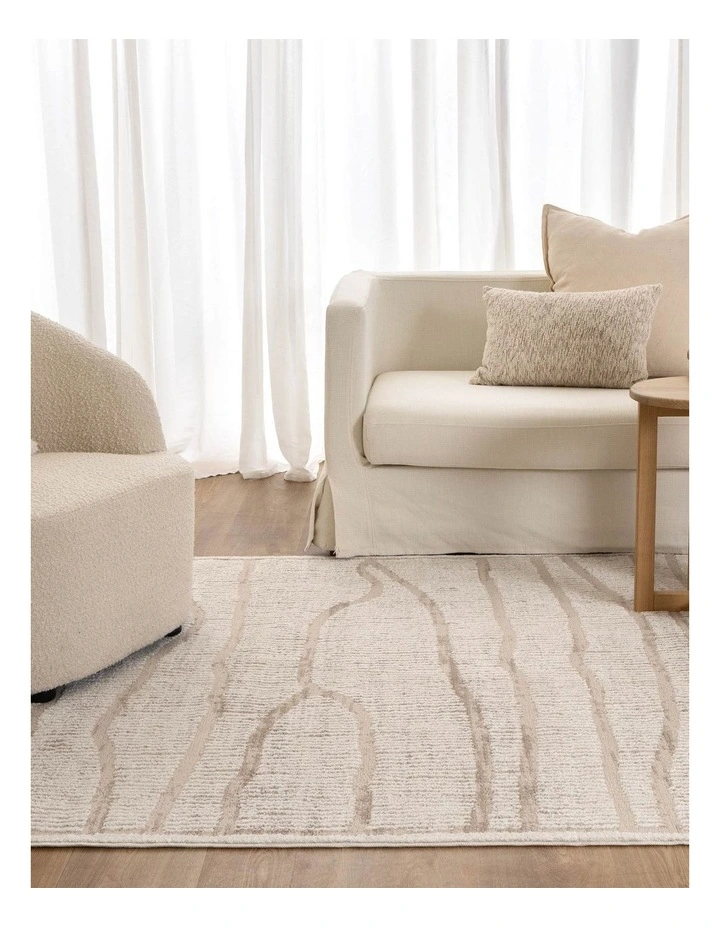 Sierra Abstract Ivory Lines Rug image 4