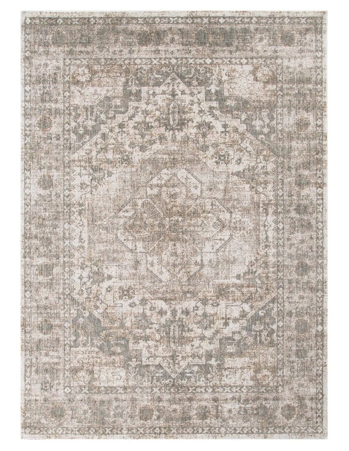 Solenne Cream & Olive Distressed Medallion Vintage Rug - S600 image 1