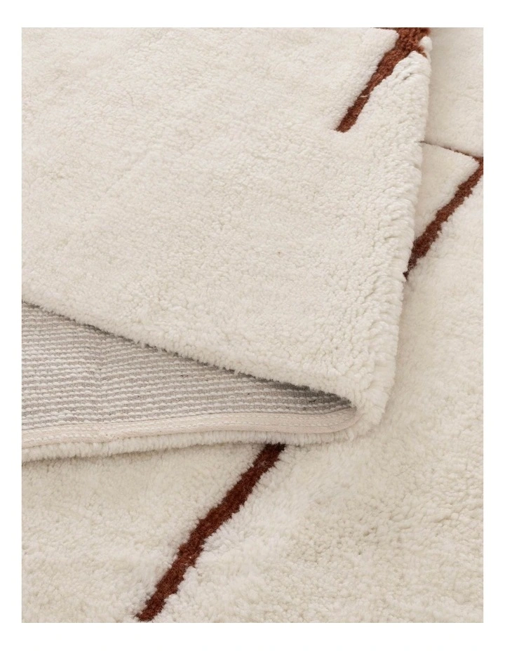 Highlands Abstract Terracotta Lines Washable Wool Rug image 3
