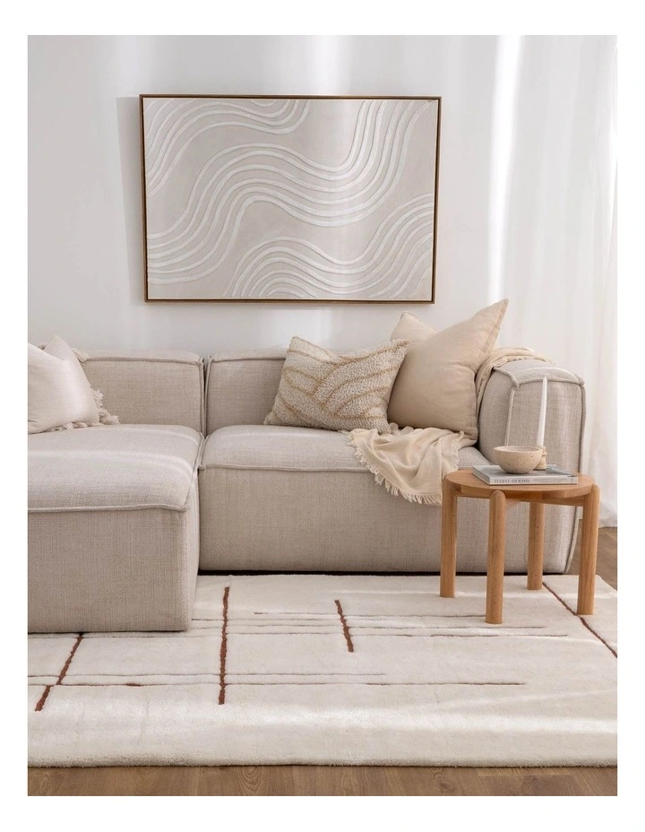 Highlands Abstract Terracotta Lines Washable Wool Rug image 4