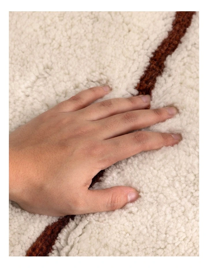 Highlands Abstract Terracotta Lines Washable Wool Rug image 6