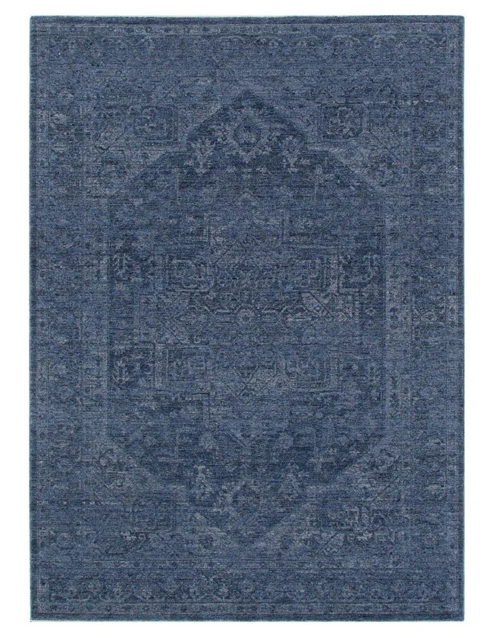 Heritage Distressed Medallion Blue Rug - H104 image 1