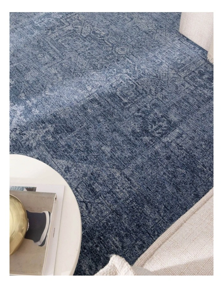 Heritage Distressed Medallion Blue Rug - H104 image 5