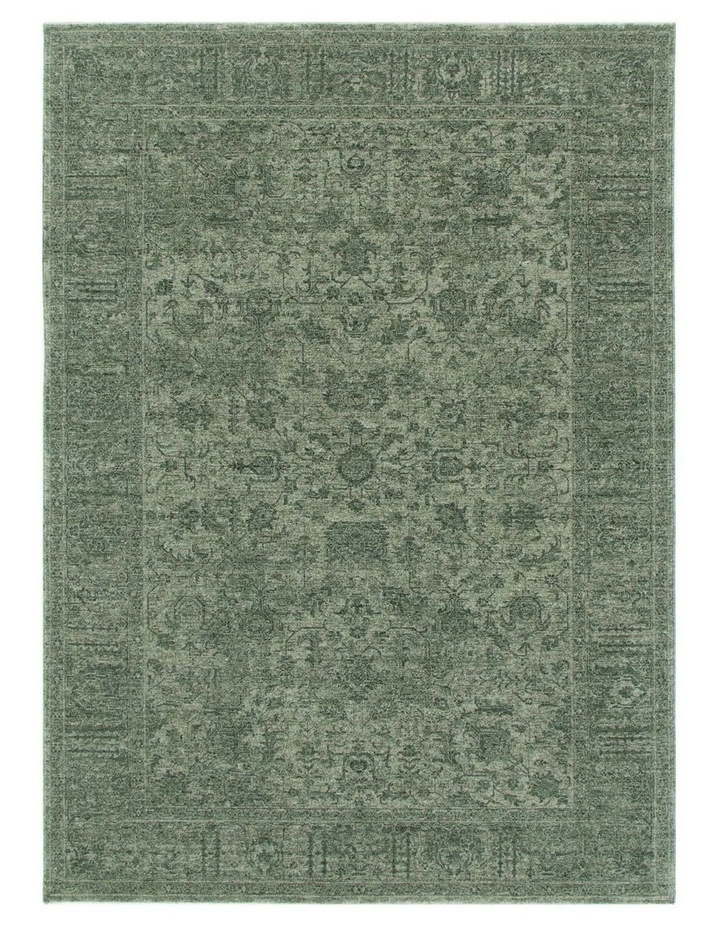 Heritage Distressed Border Green Rug - H107 image 1