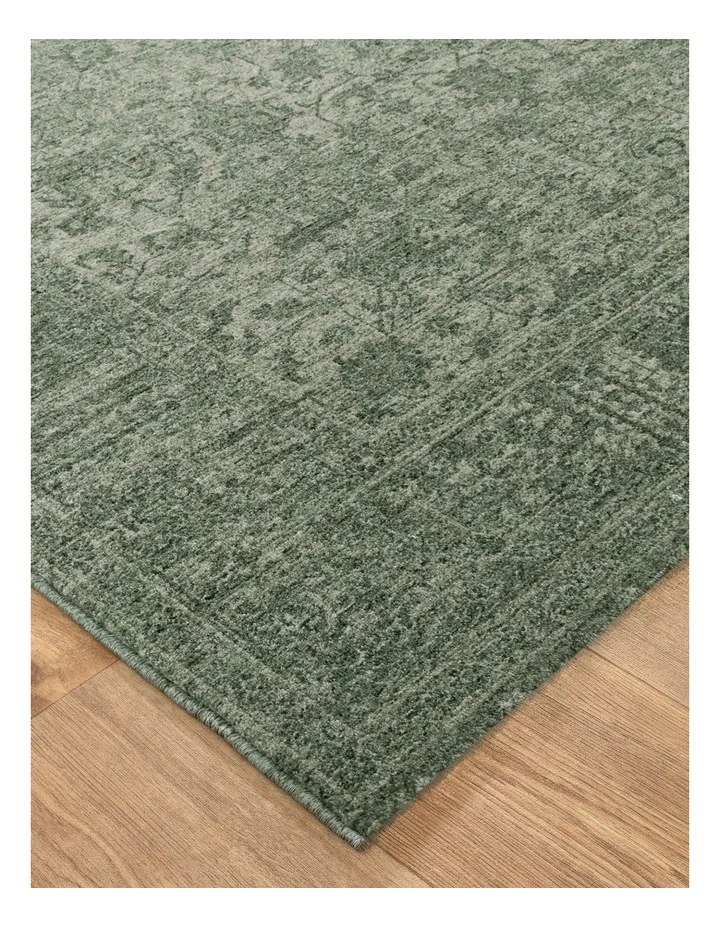 Heritage Distressed Border Green Rug - H107 image 2