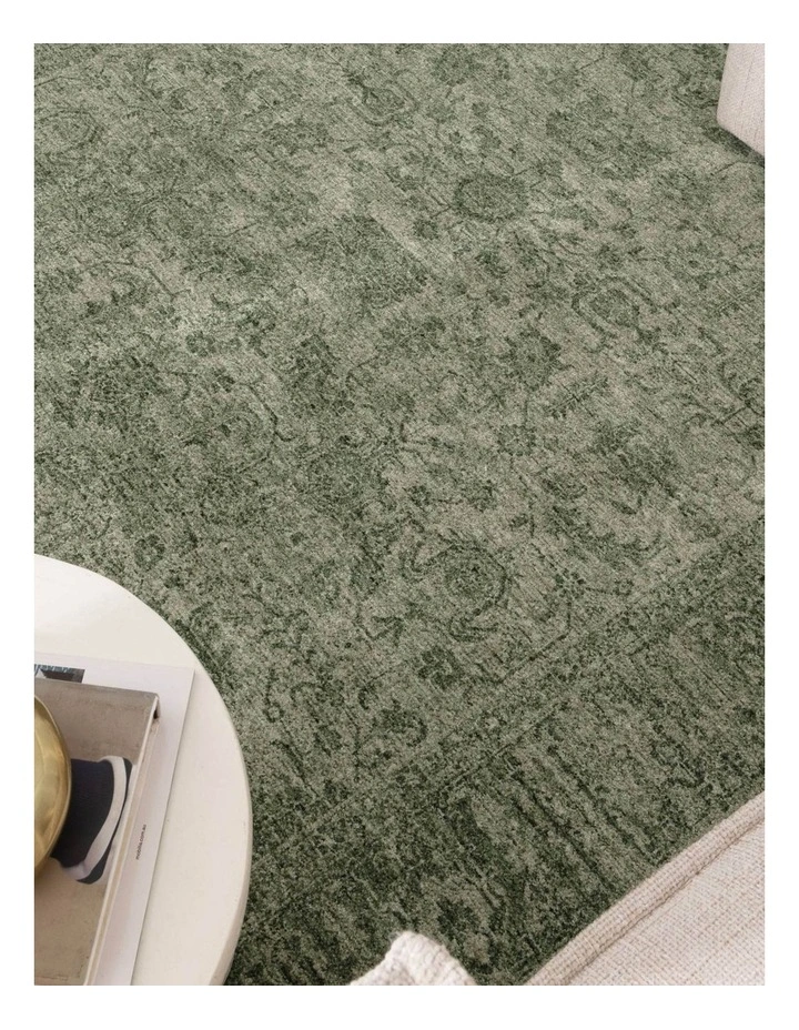 Heritage Distressed Border Green Rug - H107 image 5