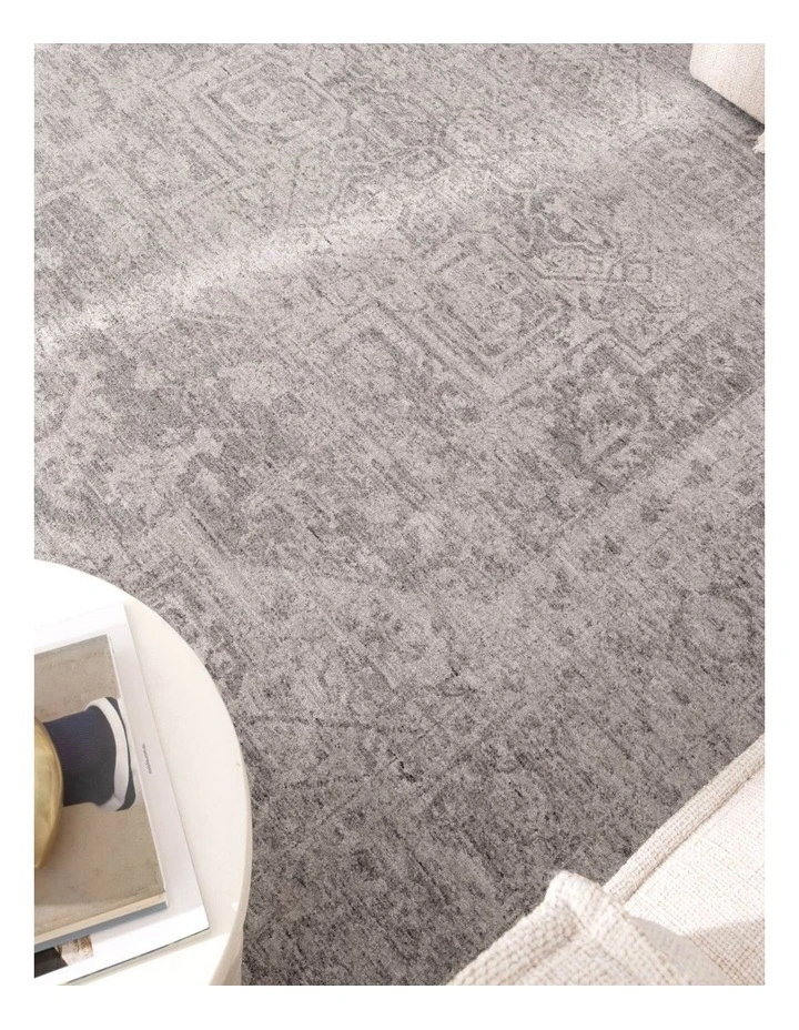 Heritage Distressed Medallion Grey Rug - H103 image 5