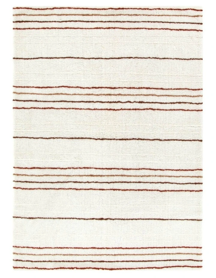 Highlands Terracotta Stripe Washable Wool Rug image 1