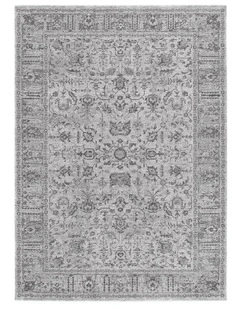 Heritage Distressed Border Grey Rug - H108