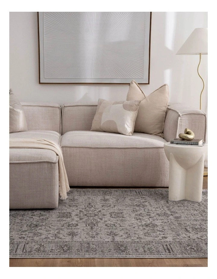 Heritage Distressed Border Grey Rug - H108 image 4