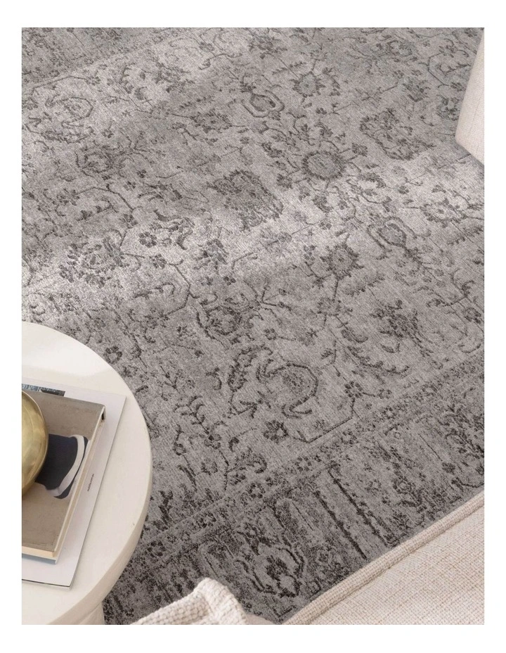 Heritage Distressed Border Grey Rug - H108 image 5