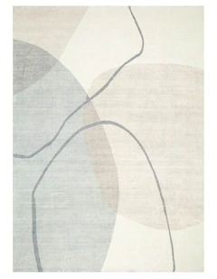 Cloud Watercolour Cream Blue Washable Rug - FAIRY009