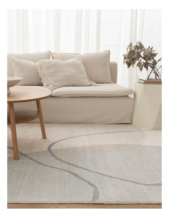Cloud Watercolour Cream Blue Washable Rug - FAIRY009 image 4