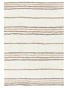 Highlands Beige Stripe Washable Wool Rug