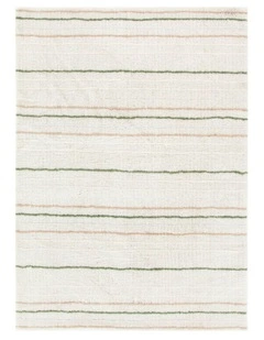 Highlands Olive Stripe Washable Wool Rug