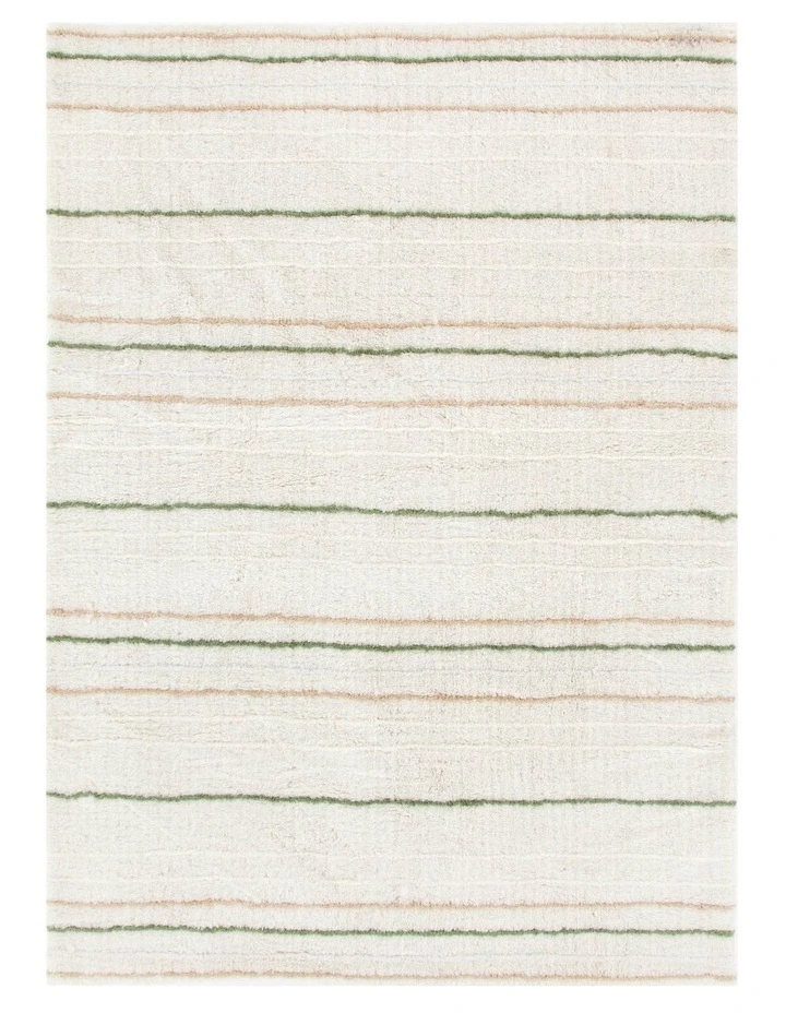 Highlands Olive Stripe Washable Wool Rug image 1