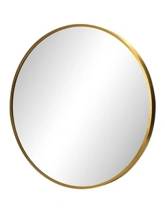 Oikiture 60cm Wall Mirrors Round Makeup Mirror Home Decor Gold Living Room
