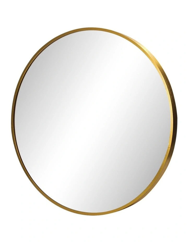 Oikiture 60cm Wall Mirrors Round Makeup Mirror Home Decor Gold Living Room image 1