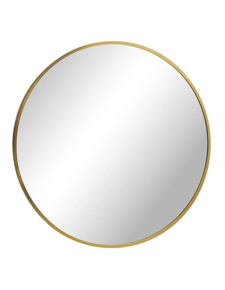 Oikiture 60cm Wall Mirrors Round Makeup Mirror Home Decor Gold Living Room image 2