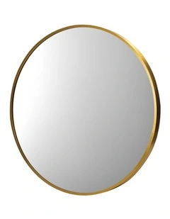 Oikiture Wall Mirrors Round Makeup Mirror Vanity Home Decorative Gold 80cm