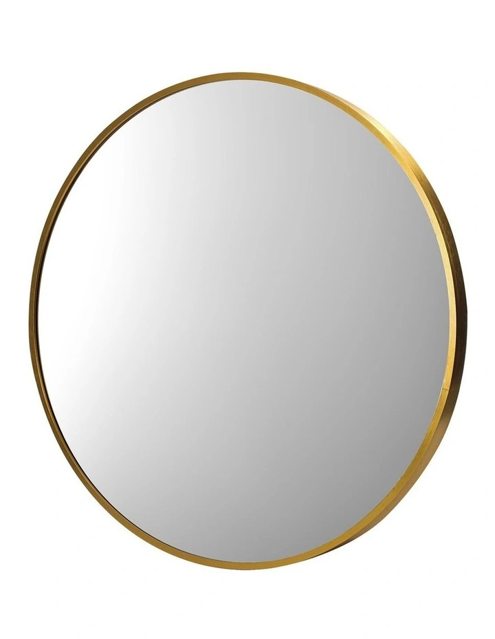 Oikiture Wall Mirrors Round Makeup Mirror Vanity Home Decorative Gold 80cm image 1