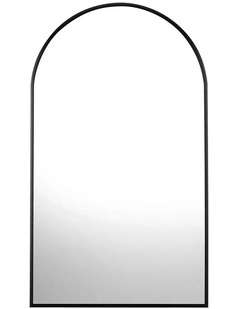 Oikiture Wall Mirrors 86x50cm Arched Makeup Mirror Office Home Decor Black
