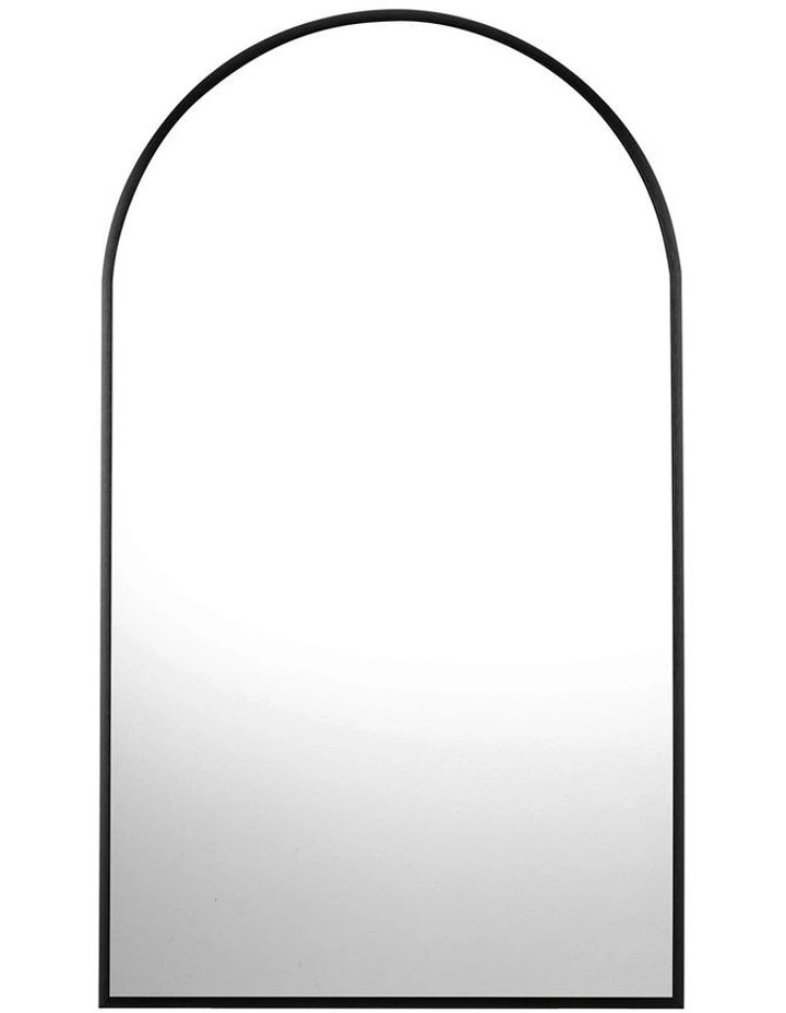 Oikiture Wall Mirrors 86x50cm Arched Makeup Mirror Office Home Decor Black image 1