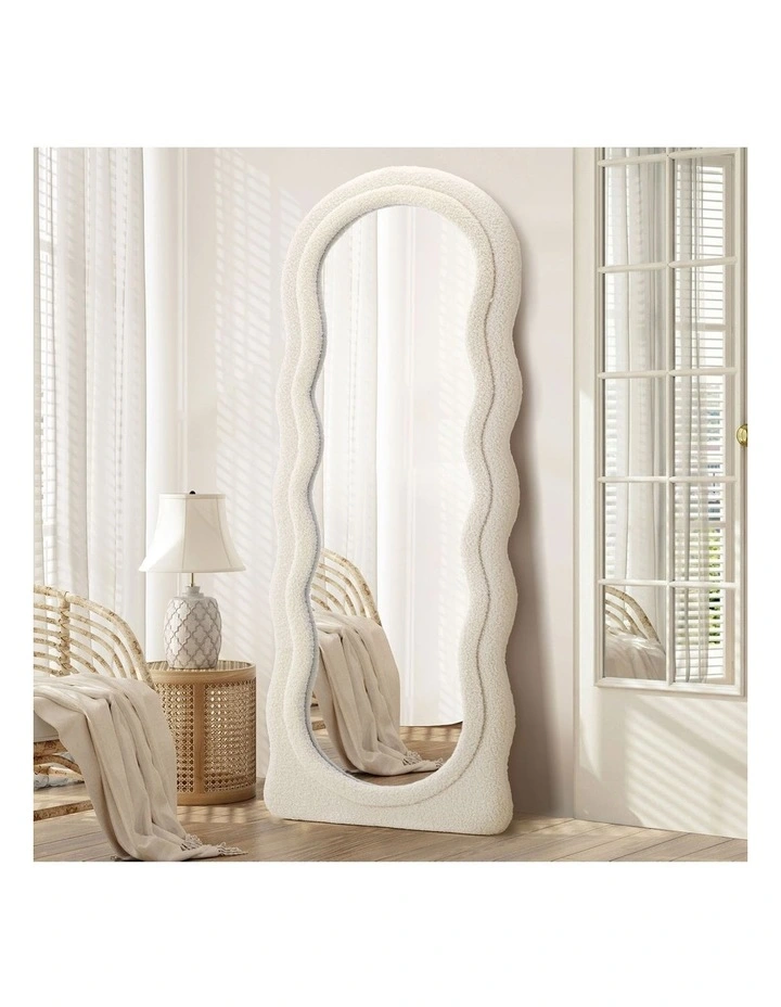 Oikiture Full Length Mirror 180cm Boucle Floor Standing Mirrors Dressing Makeup image 4
