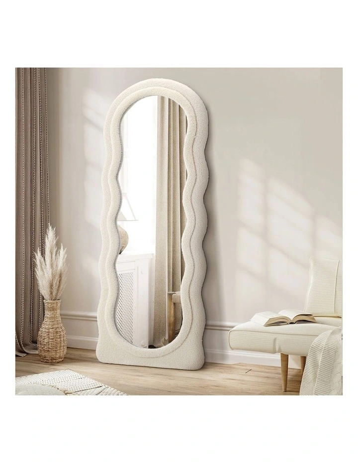 Oikiture Full Length Mirror 180cm Boucle Floor Standing Mirrors Dressing Makeup image 5
