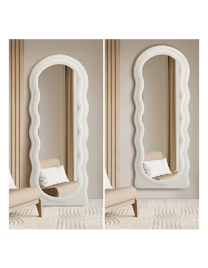 Oikiture Full Length Mirror 180cm Boucle Floor Standing Mirrors Dressing Makeup image 6