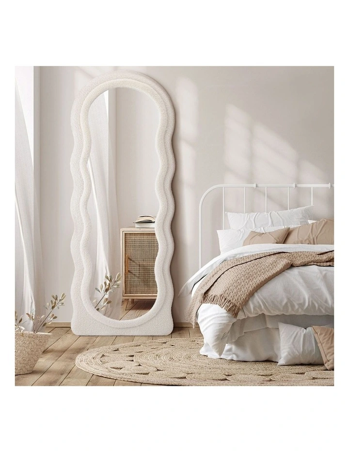 Oikiture Full Length Mirror 180cm Boucle Floor Standing Mirrors Dressing Makeup image 7