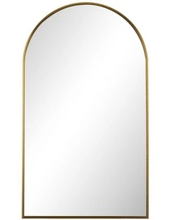 Oikiture Wall Mirrors 86x50cm Arched Makeup Mirror Bedroom Home Decor Gold