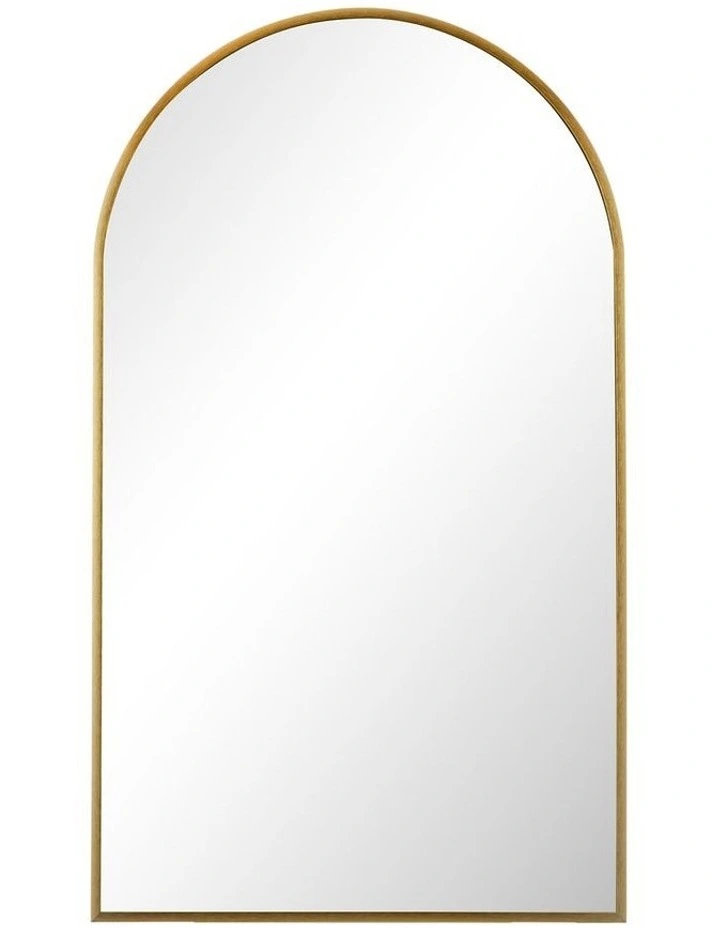 Oikiture Wall Mirrors 86x50cm Arched Makeup Mirror Bedroom Home Decor Gold image 2
