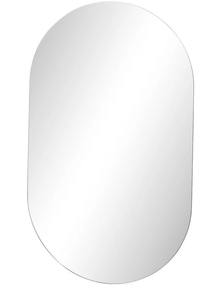 Oikiture Wall Mirrors Oval Makeup Mirror Bathroom Frameless 84x50cm image 1